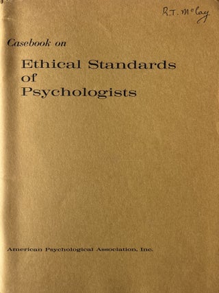 Item #1010202427 Casebook on Ethical Standards of Psychologists. American Psychological Association