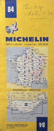 Item #1014231 C1980s Michelin Map No. 84 Marseille-Menton. of Guide Michelin