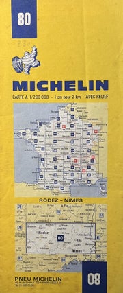 Item #1014232 C1980s Michelin Map No. 80 Rodez-Nimes. of Guide Michelin