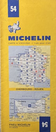 Item #1014233 C1980s Michelin Map No. 54 Cherbourg-Rouen. of Guide Michelin