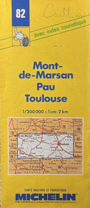 Item #1014234 C1980s Michelin Map No. 82 Mont-de-Marsan Pau Toulouse. of Guide Michelin