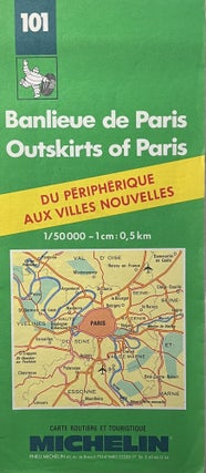 Item #1014236 C1990s Michelin Map No. 101 Banlieue de Paris/Outskirts of Paris. of Guide Michelin