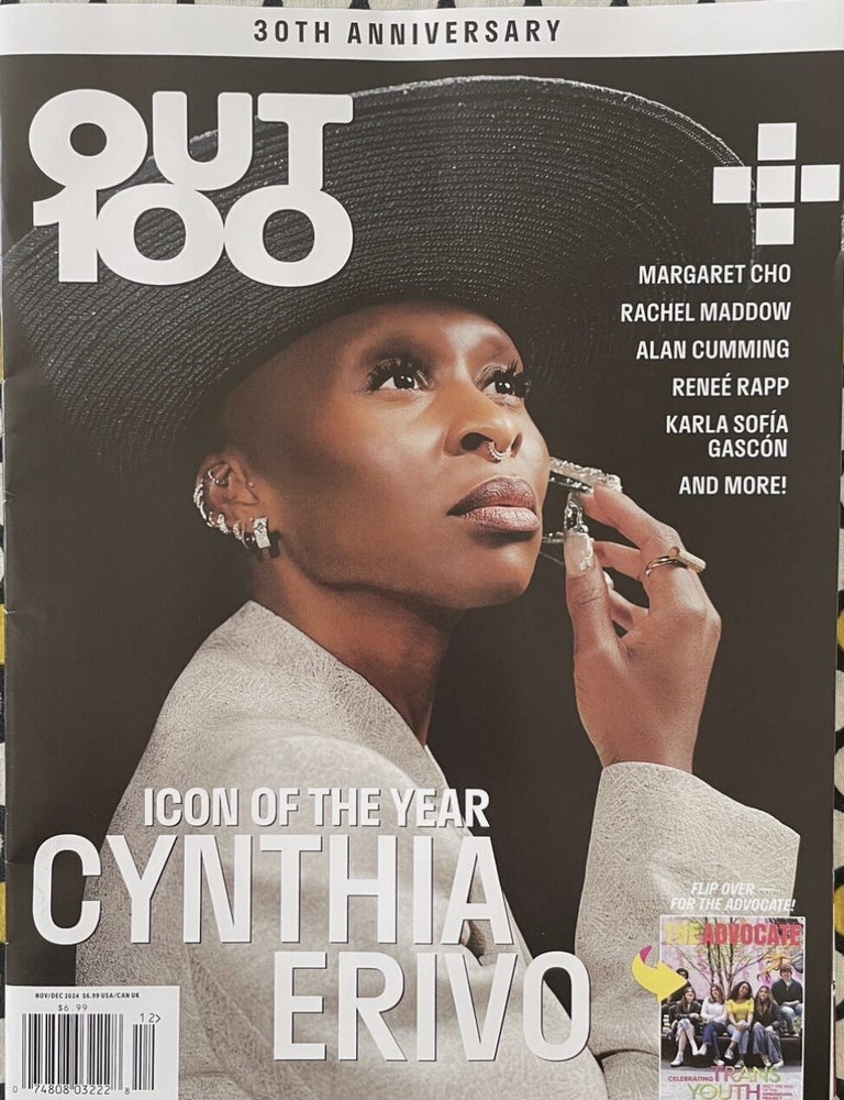 Item #1026202657 The Advocate/Out Magazine Issue 318, November/December, 2024. Daniel Reynolds, in chief.