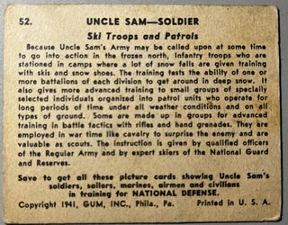 1941 Gum Inc Uncle Sam R157 "Soldier Ski Troops And Patrols" #52 mq1