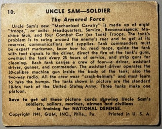 1941 Gum Inc Uncle Sam R157 "Soldier The Armored Force" #10 0lw5