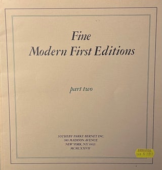 Item #11052304 Sale Number 4035; Fine Modern First Editions with Important Autograph Letters &...