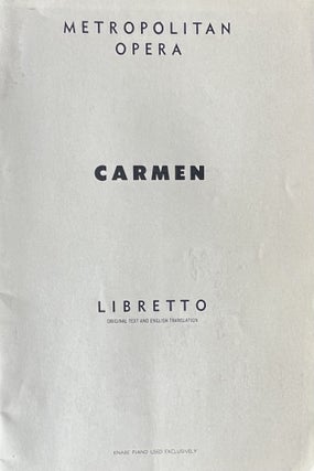 Item #11052361 Libretto for "Carmen" Georges Bizet