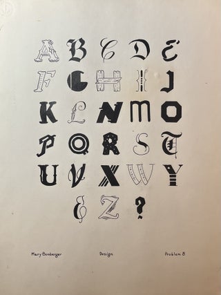 A 1947 Suite of Eleven [11] Original Artwork Test "Answers" Created by a College Art Student Together with Course Instruction Book