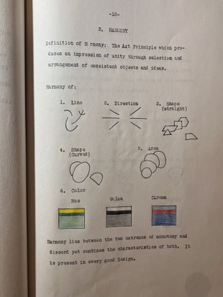 A 1947 Suite of Eleven [11] Original Artwork Test "Answers" Created by a College Art Student Together with Course Instruction Book