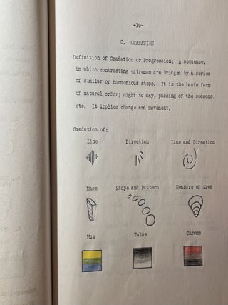 A 1947 Suite of Eleven [11] Original Artwork Test "Answers" Created by a College Art Student Together with Course Instruction Book