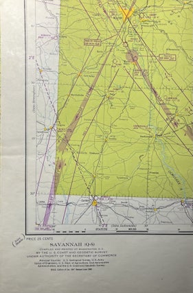 Item #11132312 World War II AAF Aeronautical Chart, Savannah [Q-8] Sectional Aeronautical Chart....