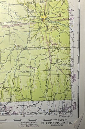 Item #11132323 World War II AAF Aeronautical Chart, Platte River [307]. United States Geological...