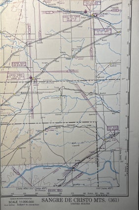 Item #11132329 World War II AAF Aeronautical Chart, Sangre De Cristo Mountains [361]. United...