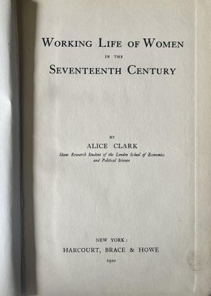 Working Life of Women in the Seventeenth Century