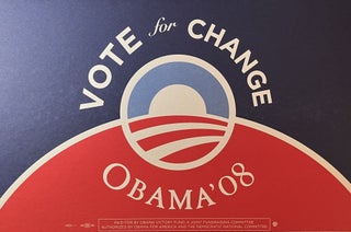 Item #11202312 "Vote for Change/Obama '08" 2008 Presidential Campaign Sign. Obama Victory...