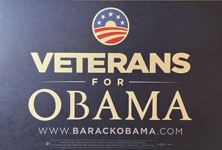 Item #11202323 "Veterans for Obama" 2008 Obama Presidential Campaign Sign. Obama Victory...