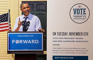 Item #11202346 "Vote Tuesday November 6" 2012 ObamaÊ Presidential Election Mailing. Obama for...