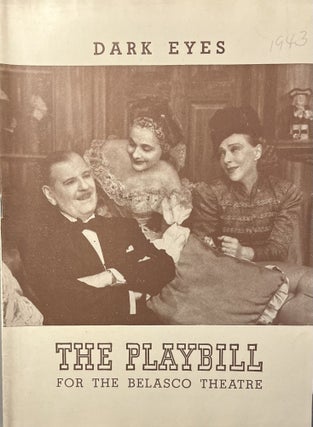 Item #11232355 The Playbill for the Belasco Theatre's Production of "Dark Eyes"...
