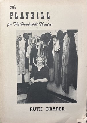 Item #11232366 The Playbill for the Belasco Theatre's Production of "Ruth Draper"...