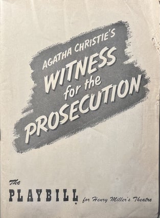 Item #11232371 The Playbill for the Henry Miller Theatre's Production of "Witness for the...