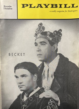 Item #11232380 Playbill, January 16, 1963, Vol. 5, No. 3 for "Becket" at the Royale Theatre, New...