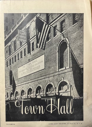 Program Guide for Town Hall's Production of Louis Kentner In