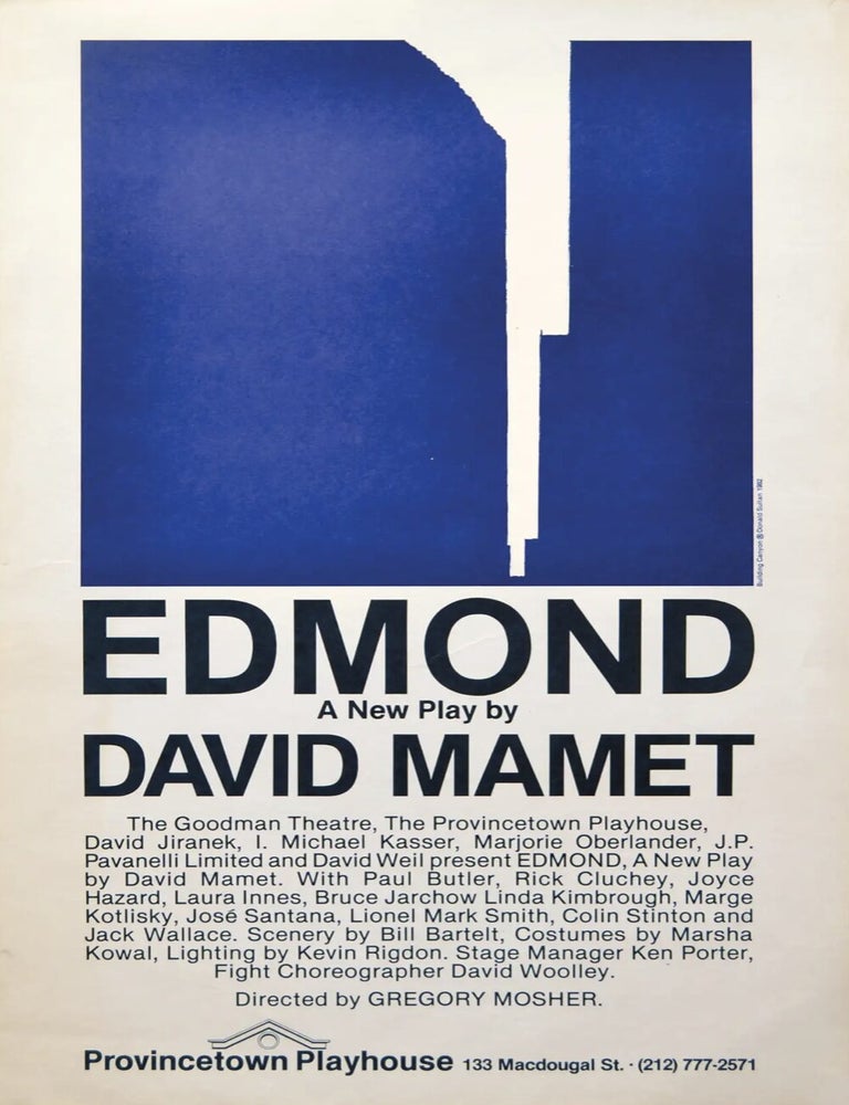Item #12042311 Edmond, Provincetown Playhouse, New York City. David Mamet, Director Gregory Mosher.