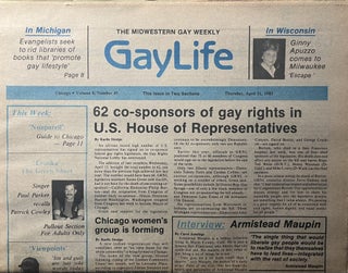 Item #12092335 Chicago's Gay Life, Volume 8, Number 45, April 21, 1983. Albert N. Williams, in Chief