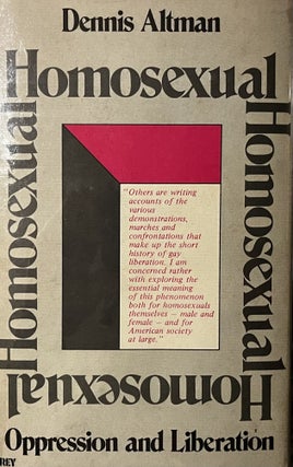 Item #122231 Homosexual Oppression and Liberation. Dennis Altman