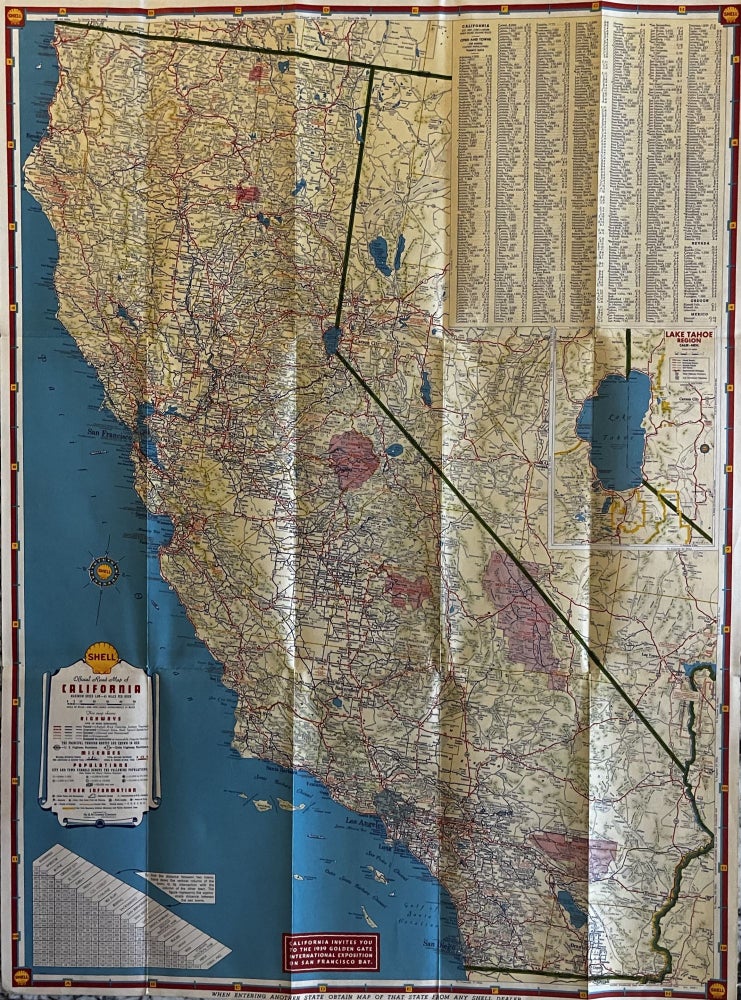 Item #211237 1939 Shell Oil Road Map of California.