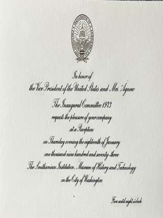 Item #2162310 Invitation to a Reception in Honor of the Vice President of the United States and...