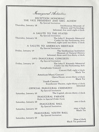 Invitation to a Reception in Honor of the Vice President of the United States and Mrs. Agnew, January 18, 1973