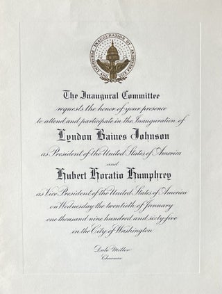 Item #216232 Invitation to President Lyndon Baines Johnson and Vice President Hubert Horatio...
