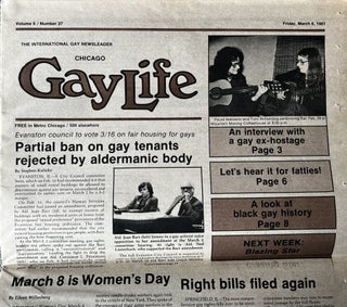 Chicago Gay Life: the InternationalÊ Gay News leader; [aka GayLife] Vol. 6, Number 37, March 6, 1981