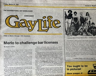 Chicago Gay Life: the InternationalÊ Gay News leader; [aka GayLife] Vol. 6, Number 40, March 27,1981