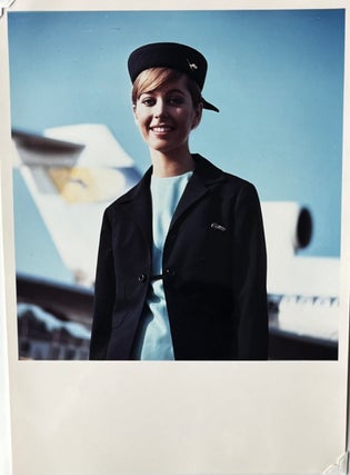 Item #227242 A 1960s Glossy Color Portrait of a Lufthansa Flight Attendant. Lufthansa Airlines