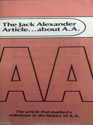 Item #300051 The Jack Alexander Article About A.A. Jack Alexander