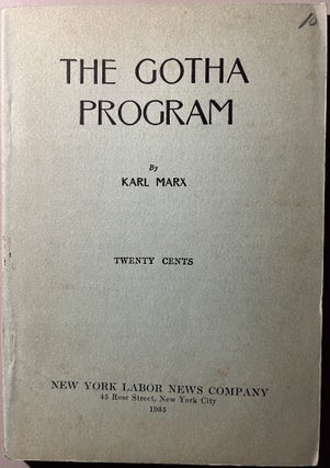 Item #300161 The Gotha Program. Karl Marx