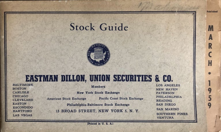 Item #300403 Stock Guide, astman Dillion Union Securities & Co. Standard, Poor's Corp.