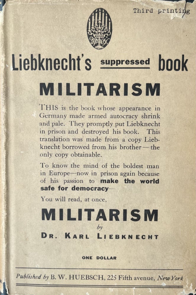 Item #300436 Militarism. Dr. Karl Liebknecht.