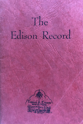 Item #300437 The Edison Record. Edison Winter Home