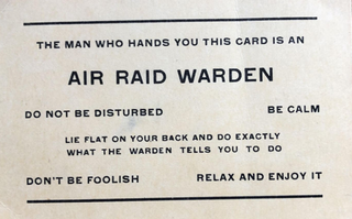 Item #300505 Air Raid Warden Card