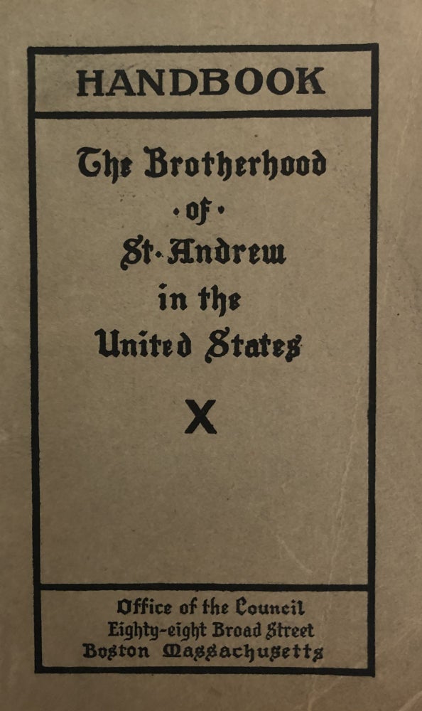 Item #300567 Handbook for The Brotherhood of the St. Andrew in the United States. Protestant Episcopal Church in the U. S.