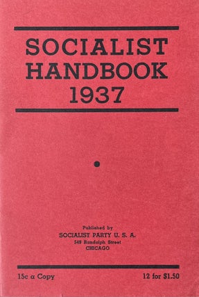 Item #300570 Socialist Handbook 1937. Roy E. Burt