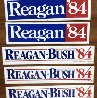 Item #300728 Reagan Bush 1984 Campaign Bumper Stickers
