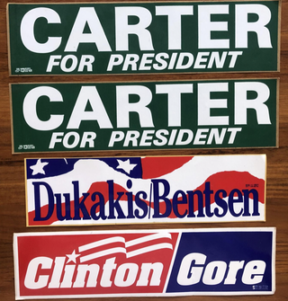 Item #300729 A Grouping of Carter Cinton Gore 80's Campaign Bumper Stickers