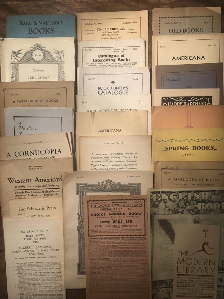 Item #301034 A Collection of Twenty Five [25] Depression-Era Antiquarian and Rare Book Dealer Catalogues.