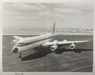 Item #3162417 Circa 1980s Glossy Black and White Press Photo of a Convair 990 Jet. General...