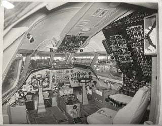 Item #3162419 Circa 1980s Glossy Black and White Press Photo of a Convair Jet Cockpit. General...
