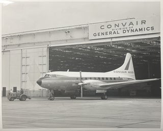 Item #3162423 Circa 1960 Glossy Black and White Press Photo of a Convair 600 Jet Rolling Out of a...